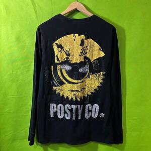 Post Malone Posty Co 2019 Tour Long Sleeve T-Shirt Black Mens Large Graphic
